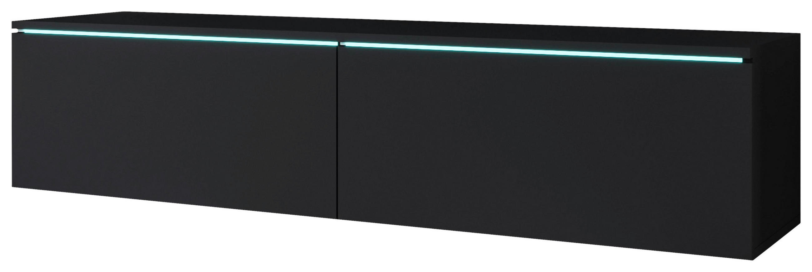 LOWBOARD Vera in 140/30/33 cm - Schwarz/Graphitfarben, Basics, Holzwerkstoff/Kunststoff (140/30/33cm) - P & B