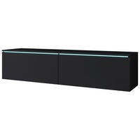 LOWBOARD Vera  in 140/30/33 cm  - Schwarz/Graphitfarben, Basics, Holzwerkstoff/Kunststoff (140/30/33cm) - P & B