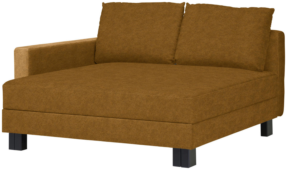 LIEGE  in Velours Messingfarben  - Eiche dunkel/Messingfarben, MODERN, Holz/Textil (137/72/155cm) - Joka