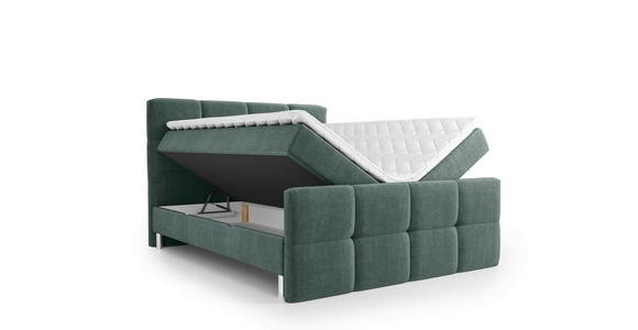 BOXBETT 180/200 cm in Türkis - Türkis/Chromfarben, Design, Holz/Holzwerkstoff (180/200cm) - Esposa