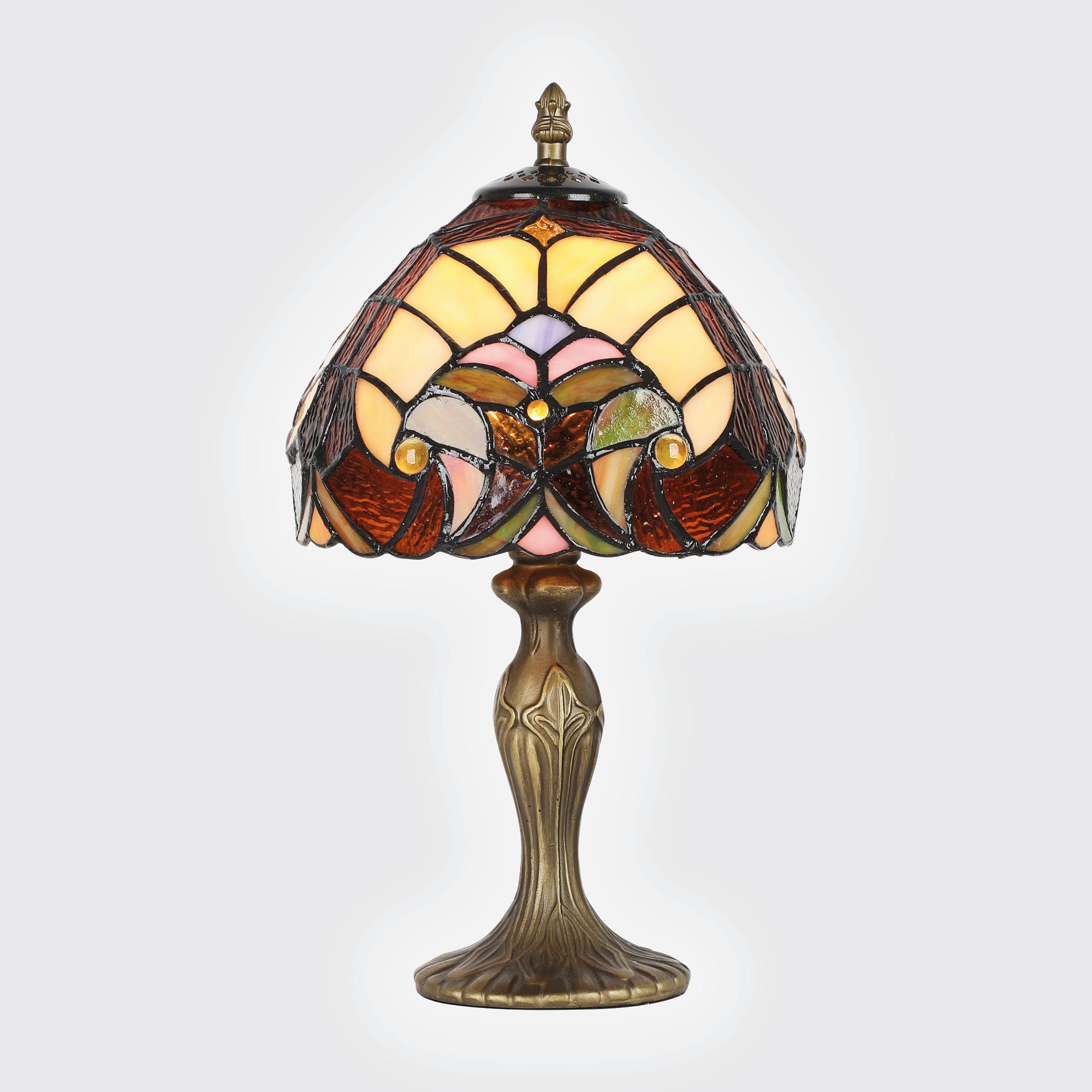 ASZTALI LÁMPA - barna/többszínű, Basics, Üveg/fém (20/36/20cm)