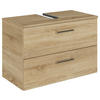 WASCHBECKENUNTERSCHRANK 75/49,8/38,3 cm  - Chromfarben/Eiche Bianco, KONVENTIONELL, Holzwerkstoff/Metall (75/49,8/38,3cm) - Sadena