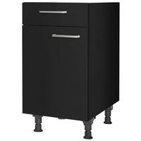 SCHUBKASTENUNTERSCHRANK 45/87/56 cm  in Schwarz  - Edelstahlfarben/Schwarz, MODERN, Holzwerkstoff/Metall (45/87/56cm) - Nobilia