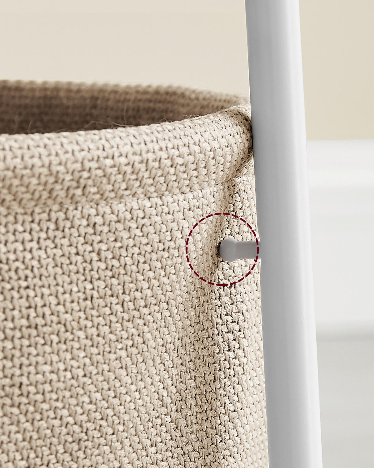 BEISTELLTISCH 45/45/51 cm Recyclingholz Weiß, Beige rund  - Beige/Weiß, Design, Holz/Textil (45/45/51cm) - Boxxx