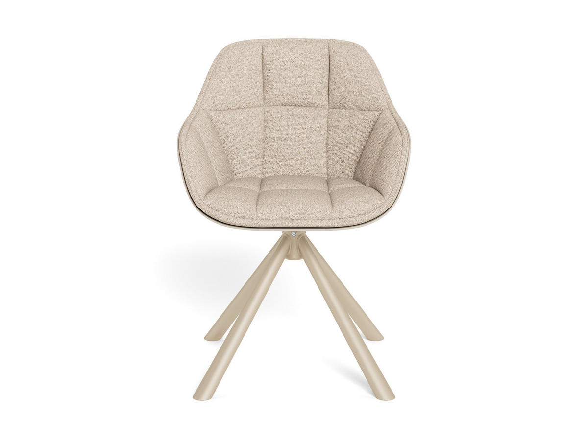 ARMLEHNSTUHL   Flachgewebe  - Beige, MODERN, Textil/Metall (55/80/57cm) - MID.YOU