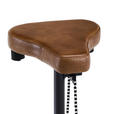BARHOCKER Echtleder Braun, Schwarz Eisen  - Schwarz/Braun, LIFESTYLE, Leder/Metall (41/77/41cm) - Landscape