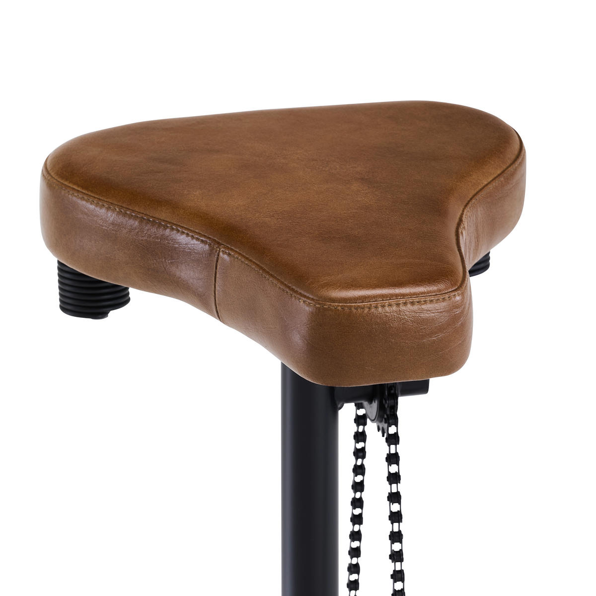 BARHOCKER Echtleder Braun, Schwarz Eisen  - Schwarz/Braun, LIFESTYLE, Leder/Metall (41/77/41cm) - Landscape