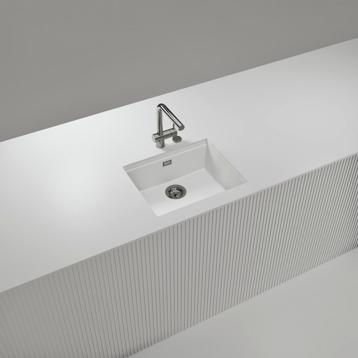 SPÜLE KIRN100LUDAY  - Weiß, Basics, Stein (55,6/28,9/45,6cm) - Schock