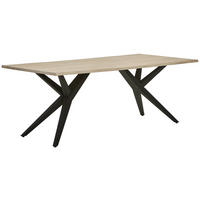 MATBORD 200/100/77 cm massivt trä  trä, metall finns i olika storlekar rektangulär svart, gråbrun  - gråbrun/svart, Lifestyle, metall/trä (200/100/77cm) - Landscape