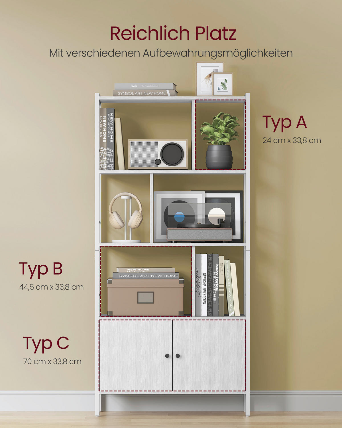 REGÁL, biela, farba javora, oceľ, 74/154,5/30 cm - čierna/biela, Basics, kov/kompozitné drevo (74/154,5/30cm) - Boxxx