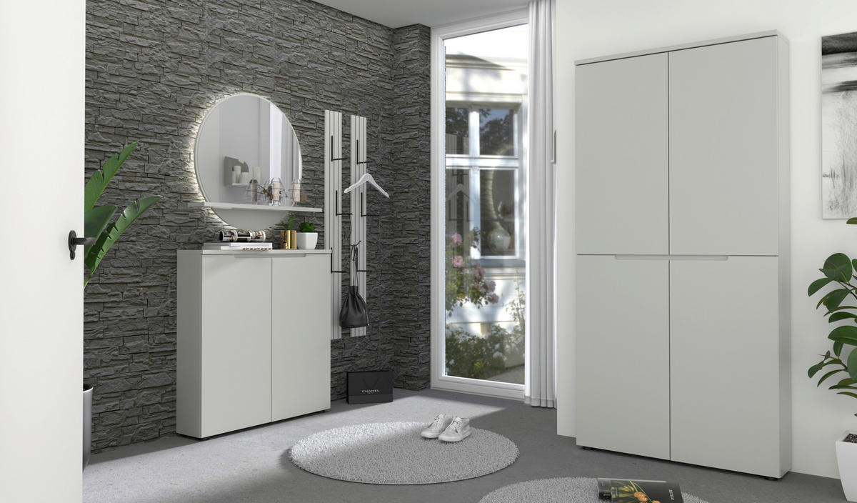 SCHUHSCHRANK Grau  - Schwarz/Grau, Design, Holzwerkstoff (97/100/22cm) - Xora