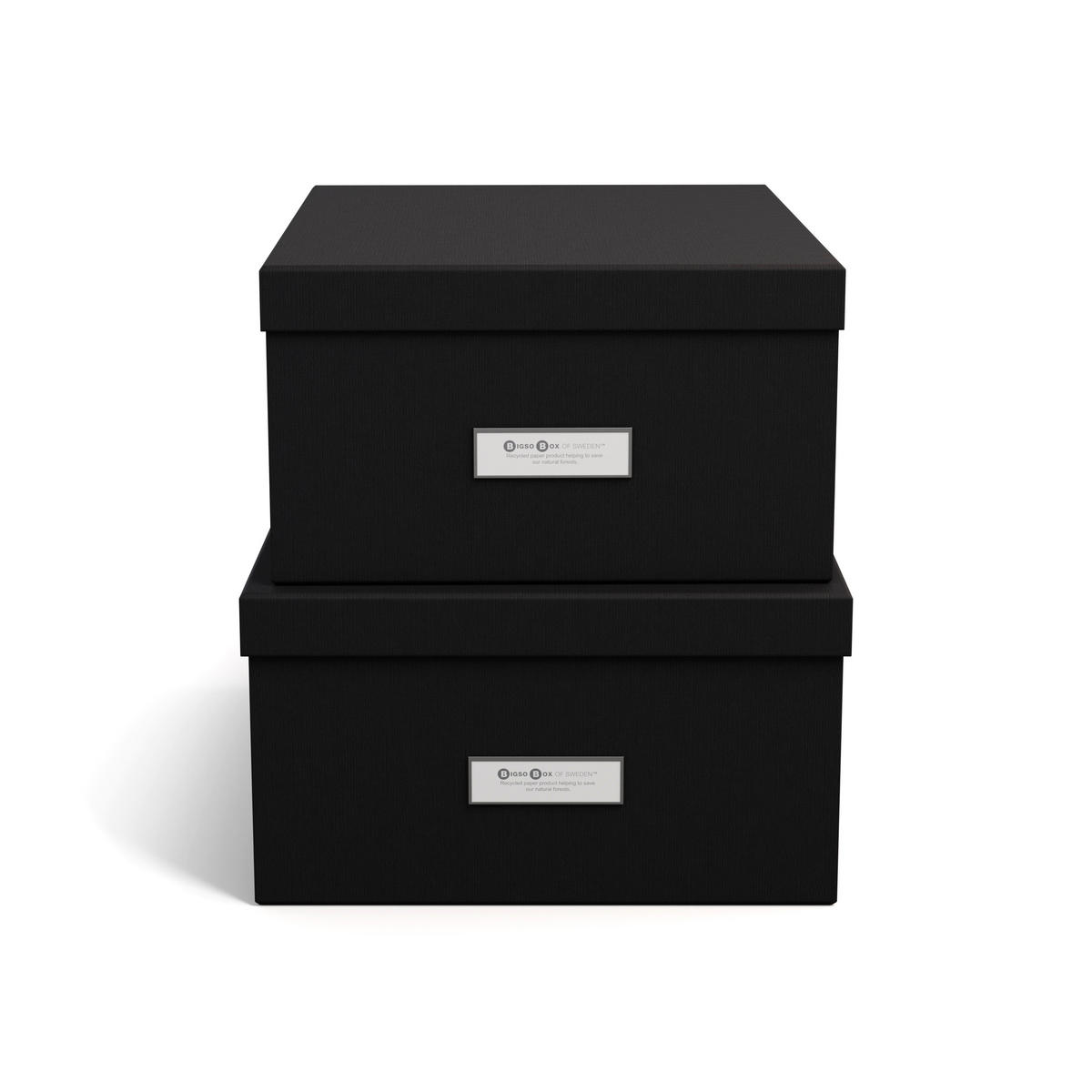 AUFBEWAHRUNGSBOX 36.5/26.5/14.5 cm  - Schwarz, Basics, Karton/Papier (36.5/26.5/14.5cm)