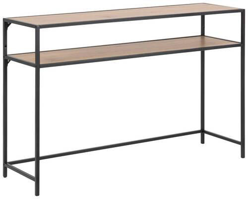 KONSOLENTISCH Schwarz, Wildeiche - Wildeiche/Schwarz, Trend, Holzwerkstoff/Metall (120/35/79cm)