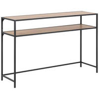 KONSOLENTISCH Schwarz, Wildeiche  - Wildeiche/Schwarz, Trend, Holzwerkstoff/Metall (120/35/79cm)