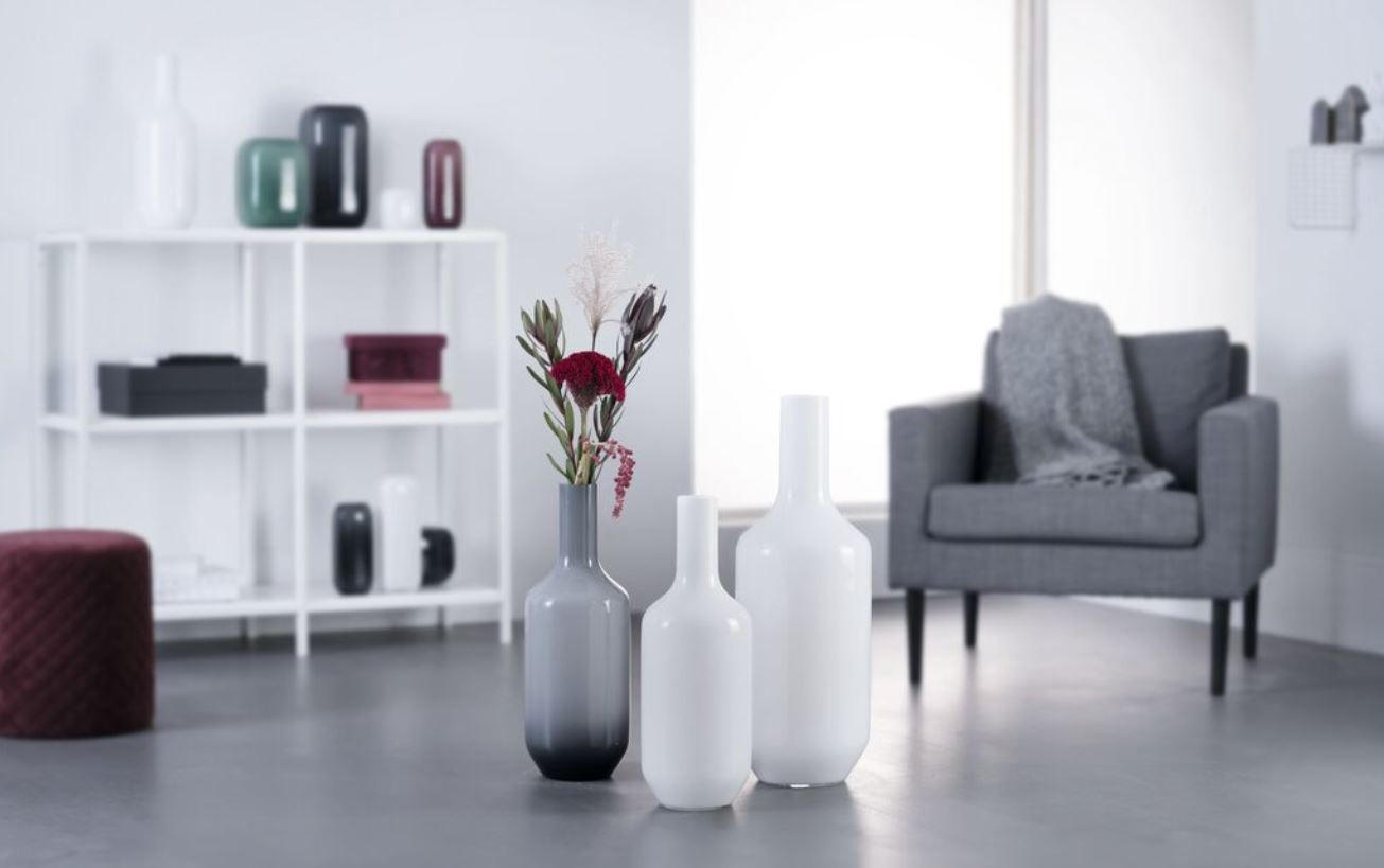 VÁZA, sklo, 64 cm - bílá, Basics, sklo (64cm) - Leonardo
