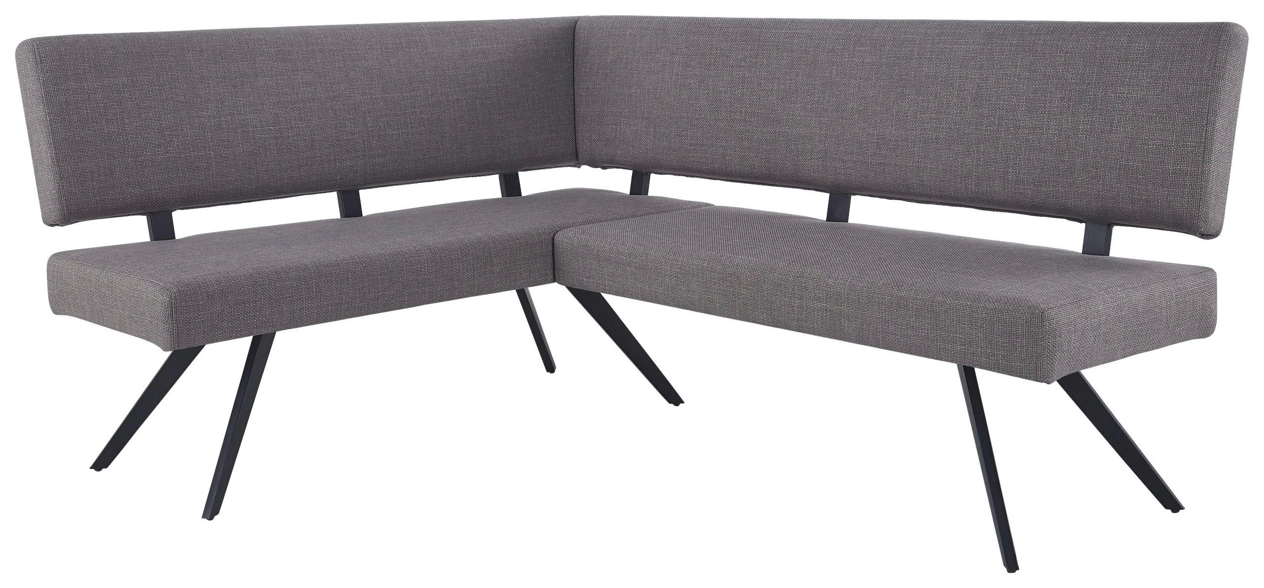 ECKBANK 190/150 cm  in Hellgrau  - Hellgrau/Schwarz, KONVENTIONELL, Textil/Metall (190/150cm) - MID.YOU