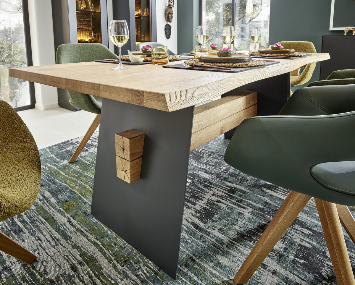 ESSTISCH in Holz 190/95/76 cm  - Eichefarben/Anthrazit, Natur, Holz (190/95/76cm) - Valnatura