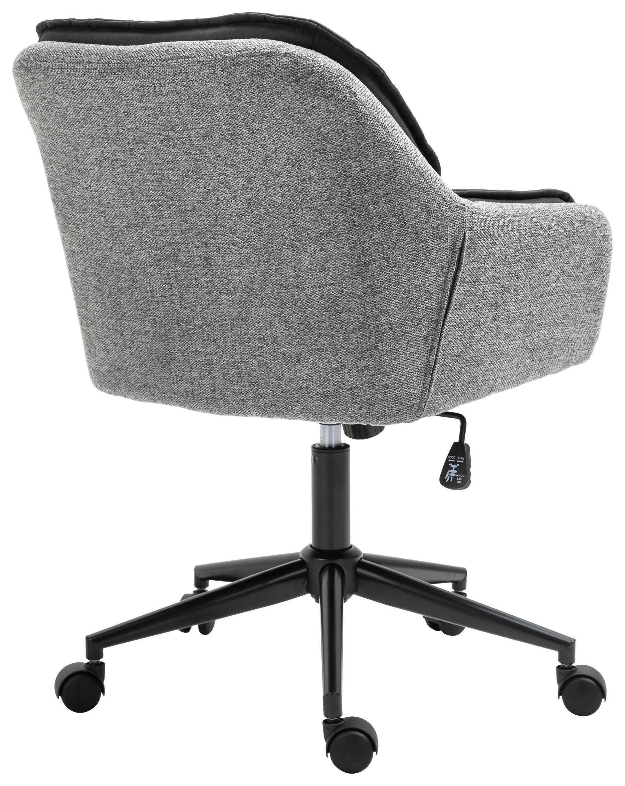 DREHSTUHL Webstoff Grau  - Schwarz/Grau, MODERN, Kunststoff/Textil (64/92/62cm) - MID.YOU