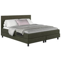 BOXBETT 160/200 cm  in Dunkelgrün  - Dunkelgrün/Dunkelbraun, MODERN, Holzwerkstoff/Textil (160/200cm) - MID.YOU