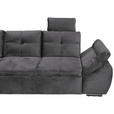 ECKSOFA in Mikrovelours Grau  - Schwarz/Grau, KONVENTIONELL, Kunststoff/Textil (217/265cm) - Carryhome