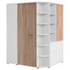 BEGEHBARER ECKSCHRANK Weiß, Eichefarben 124/199/148 cm  - Eichefarben/Alufarben, KONVENTIONELL, Holzwerkstoff/Kunststoff (124/199/148cm) - Boxxx