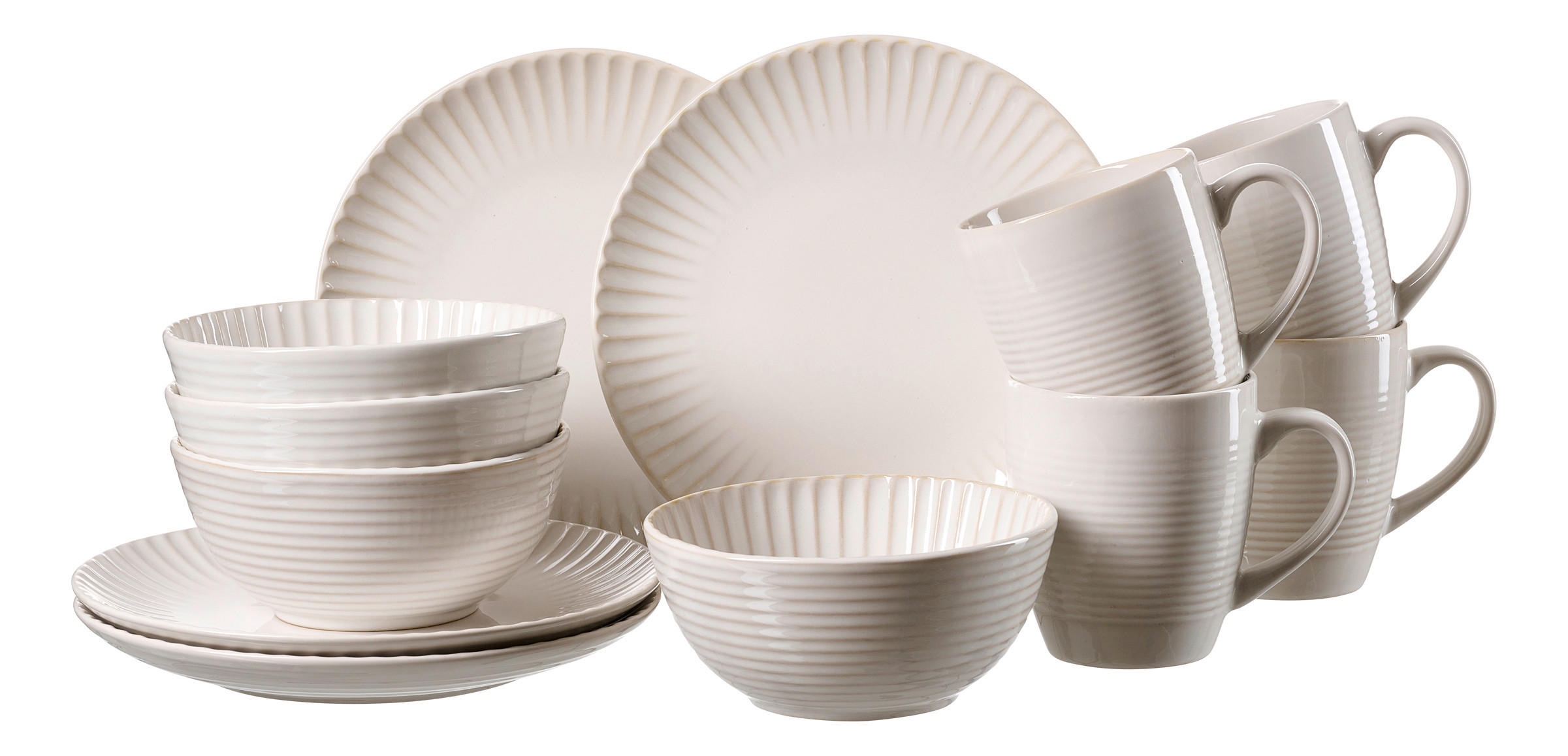 FRÜHSTÜCKSSERVICE Creme Milla  - Creme, KONVENTIONELL, Keramik (39/18/24cm) - Ritzenhoff Breker