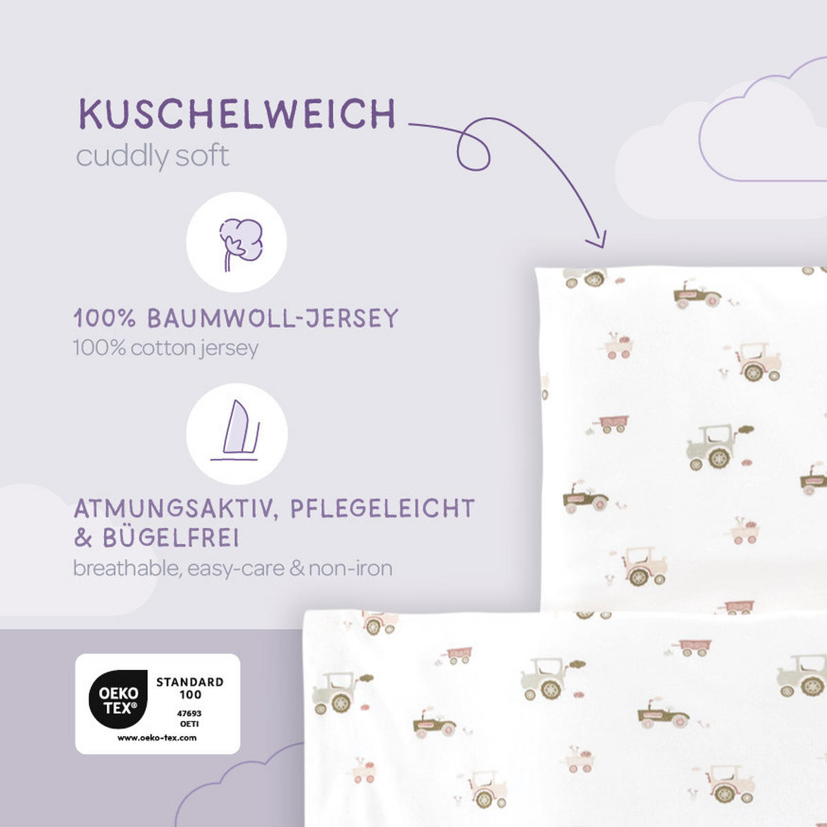 BABYBETTWÄSCHE 80/80 cm  - Weiß/Grün, Basics, Textil (80/80cm) - Träumeland