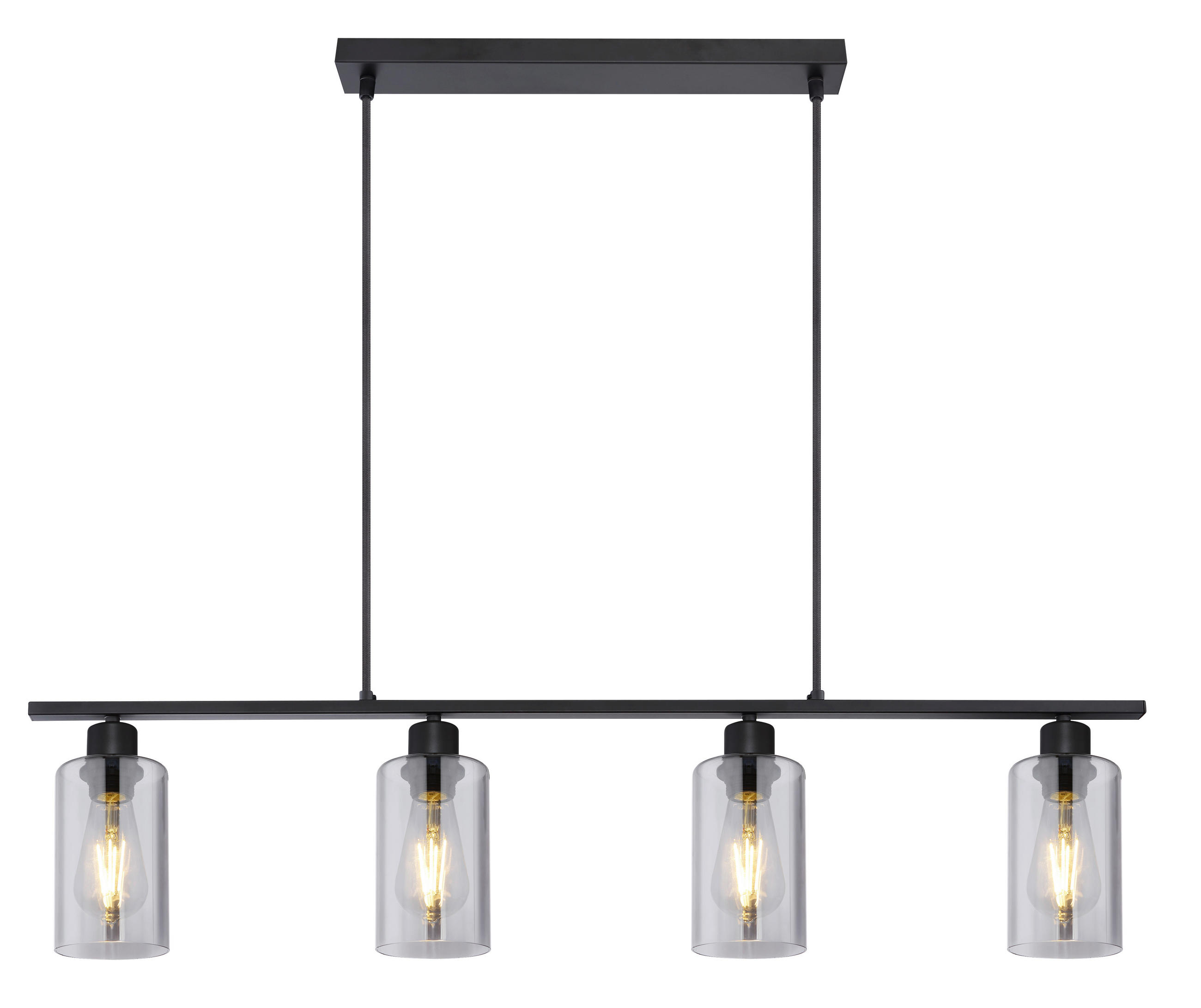 HÄNGELEUCHTE 98/10/120 cm   - Schwarz, Basics, Glas/Metall (98/10/120cm) - Globo