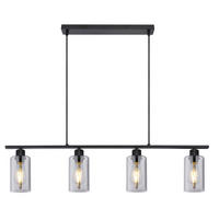 HÄNGELEUCHTE 98/10/120 cm    - Schwarz, Basics, Glas/Metall (98/10/120cm) - Globo