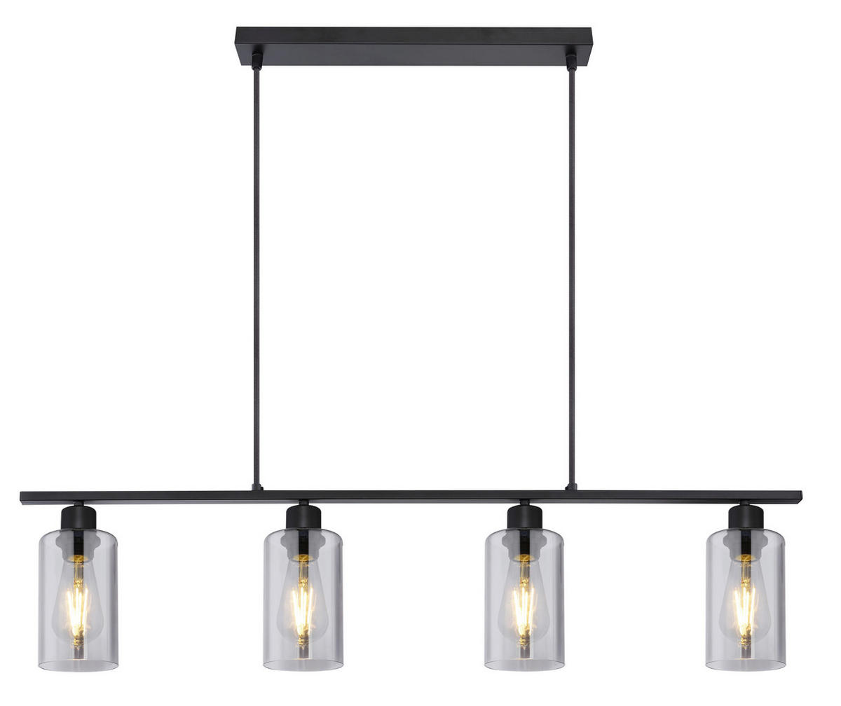 HÄNGELEUCHTE 98/10/120 cm    - Schwarz, Basics, Glas/Metall (98/10/120cm) - Globo