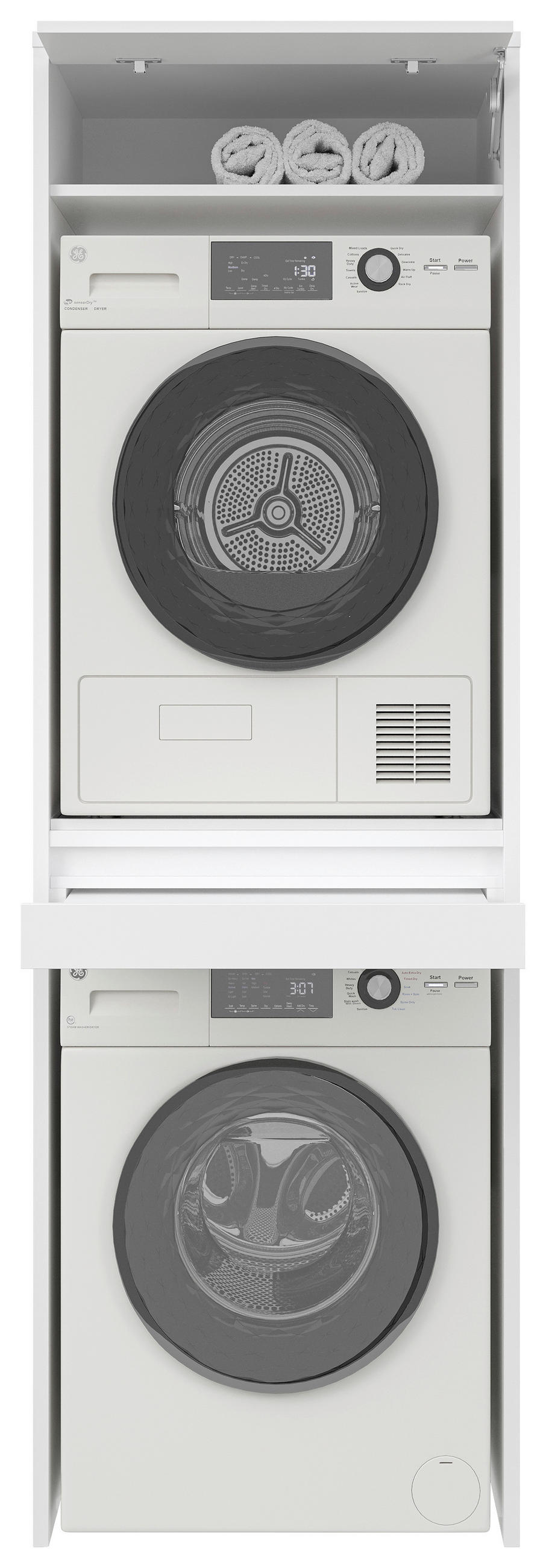 WASCHMASCHINENSCHRANK 67,5/210/67,5 cm  in Weiß  - Weiß, Basics, Holzwerkstoff (67,5/210/67,5cm) - Xora