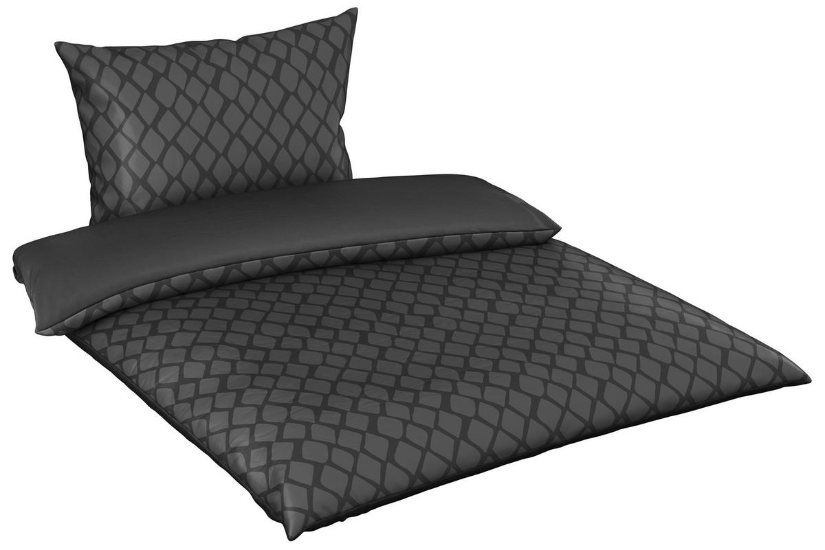 BETTWÄSCHESET Satin 200/210 cm  65 cm/100 cm  - Anthrazit/Silberfarben, Design, Textil (200/210cm) - Dieter Knoll