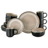 KOMBISERVICE Schwarz, Beige Nordic Fjord Beige 16-teilig 4 Personen  - Beige/Schwarz, Basics, Keramik - Creatable