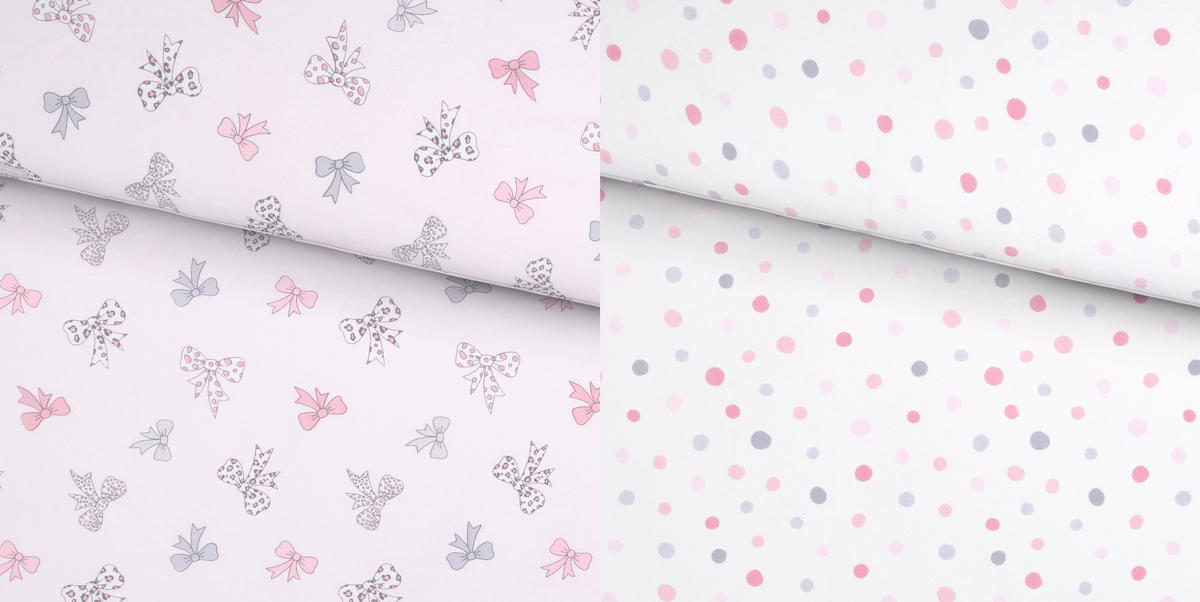 BABYBETTWÄSCHE Webstoff 100/135 cm  - Pink/Weiß, Basics, Textil (100/135cm) - Patinio