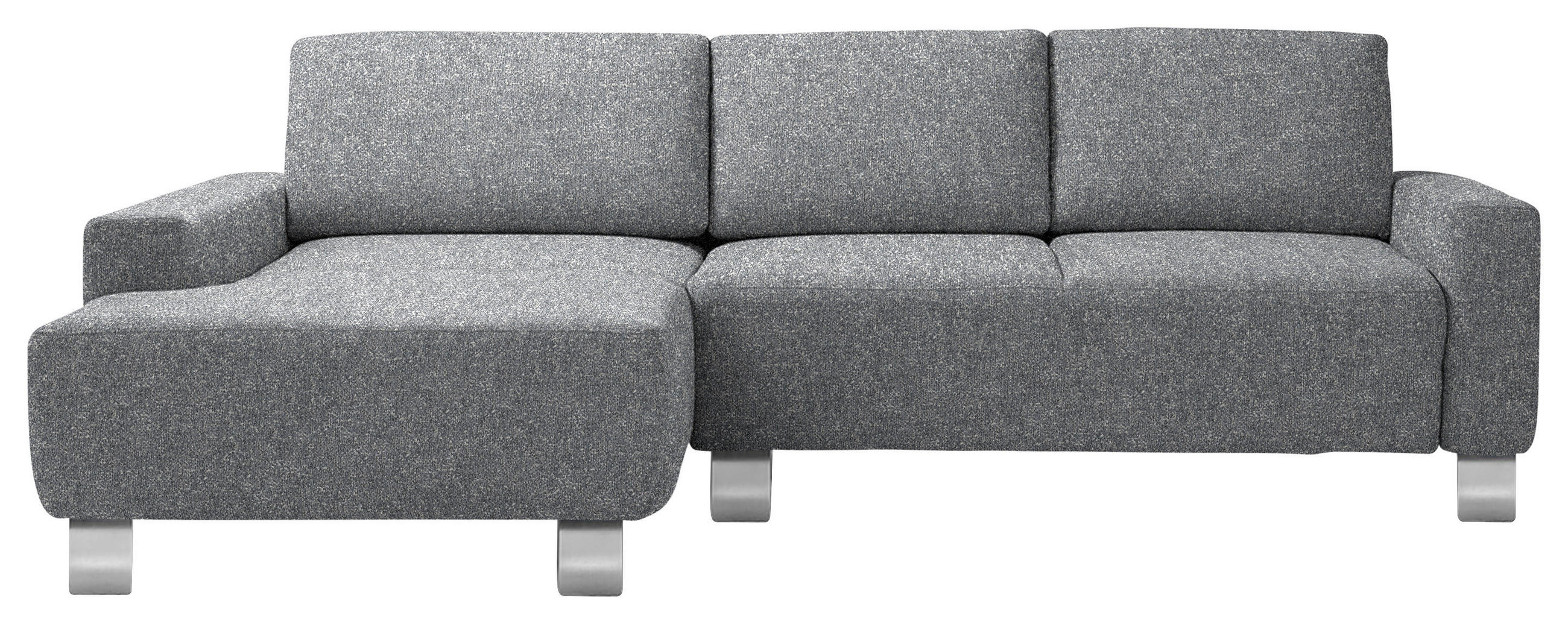 ECKSOFA  in Mikrovelours Grau  160/248 cm  - Alufarben/Grau, Design, Textil/Metall (160/248cm) - Sedda
