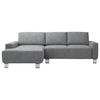 ECKSOFA  in Mikrovelours Grau  160/248 cm  - Alufarben/Grau, Design, Textil/Metall (160/248cm) - Sedda