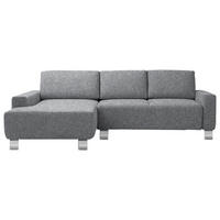 ECKSOFA  in Mikrovelours Grau  160/248 cm  - Alufarben/Grau, Design, Textil/Metall (160/248cm) - Sedda