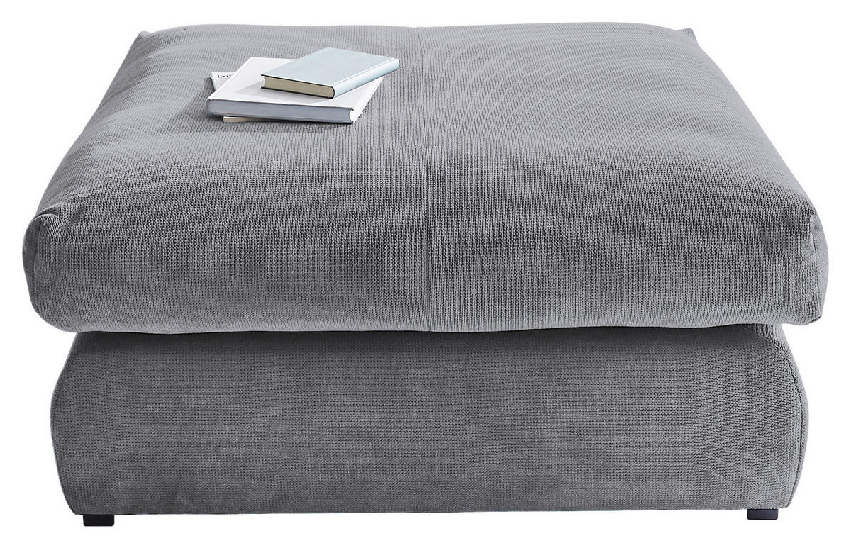 HOCKER Webstoff Dunkelgrau  - Dunkelgrau/Schwarz, Design, Kunststoff/Textil (110/50/110cm) - Carryhome