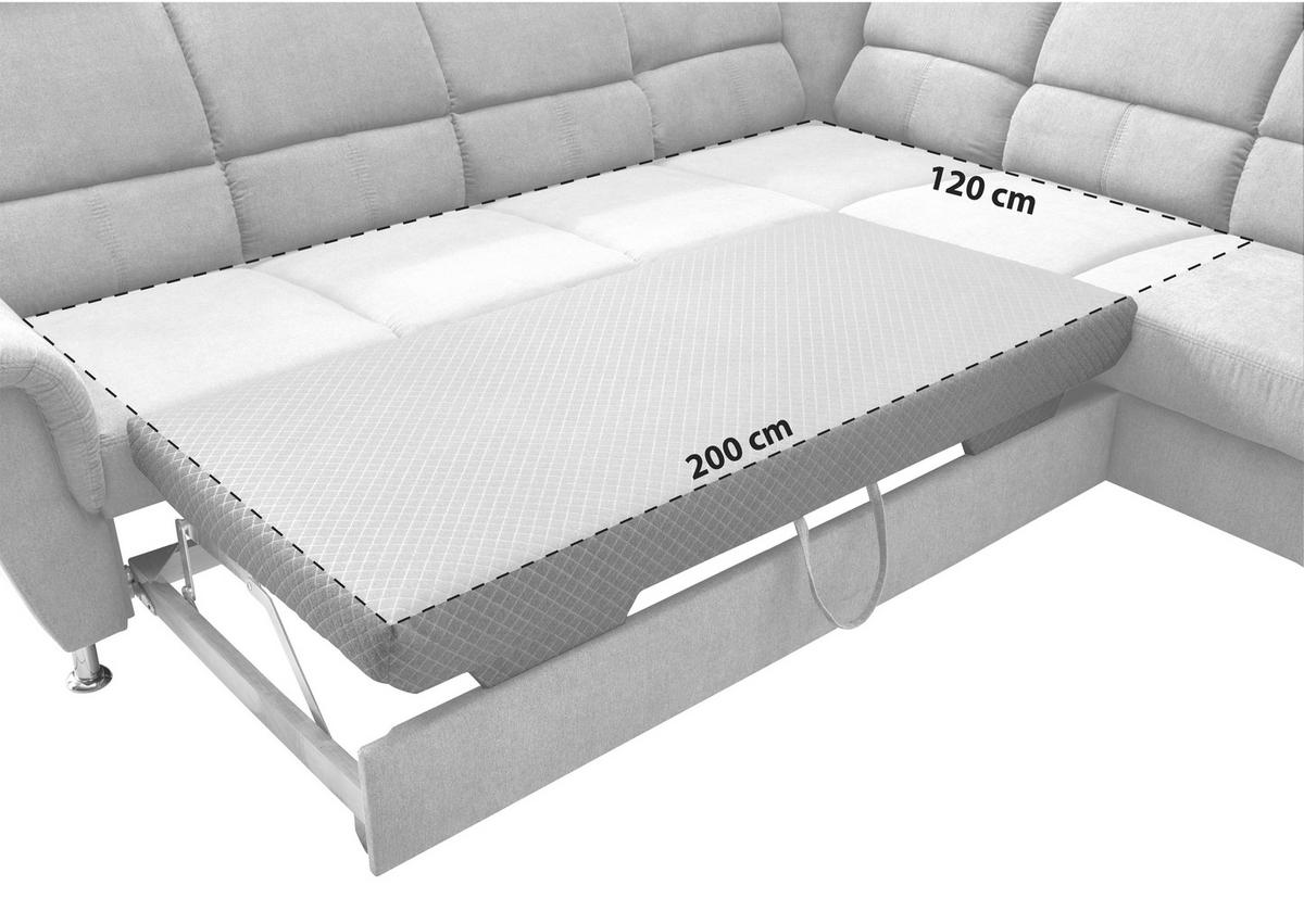 ECKSOFA Taupe Mikrofaser  - Taupe/Chromfarben, KONVENTIONELL, Holz/Textil (271/224cm) - Livetastic