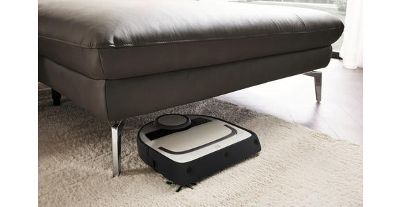 ECKSOFA Graubraun Echtleder - Graubraun/Schwarz, Design, Leder/Metall (157/325cm) - Dieter Knoll