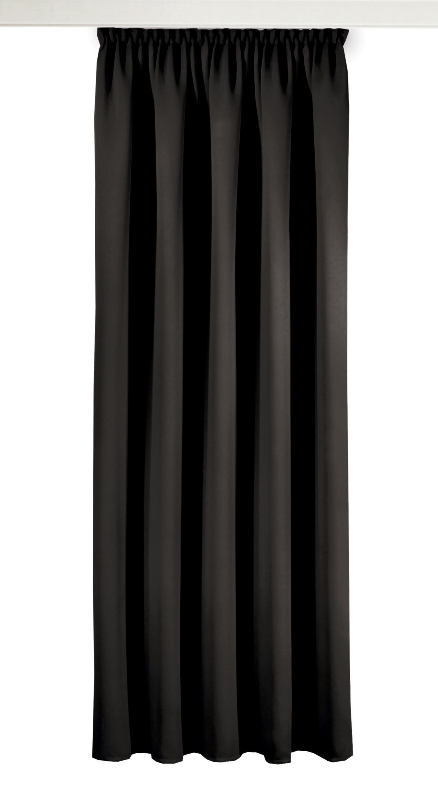 FERTIGVORHANG black-out (lichtundurchlässig)  - Schwarz, Basics, Textil (140/245cm)