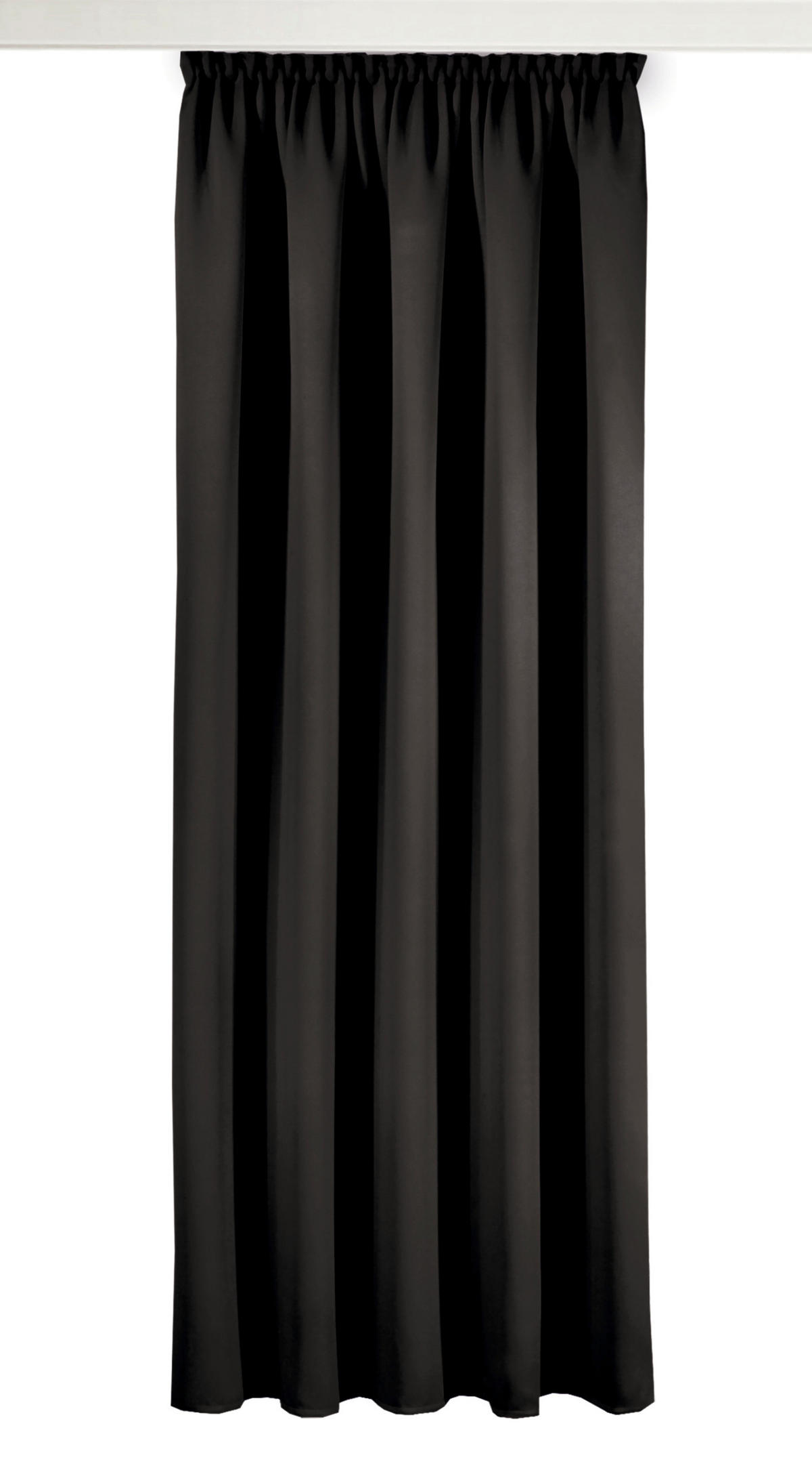 FERTIGVORHANG black-out (lichtundurchlässig)  - Schwarz, Basics, Textil (140/245cm)