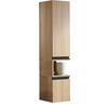 MIDISCHRANK 30/144/30 cm  - Eichefarben/Schwarz, Design, Glas/Holzwerkstoff (30/144/30cm) - Novel