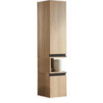 MIDISCHRANK 30/144/30 cm  - Eichefarben/Schwarz, Design, Glas/Holzwerkstoff (30/144/30cm) - Novel
