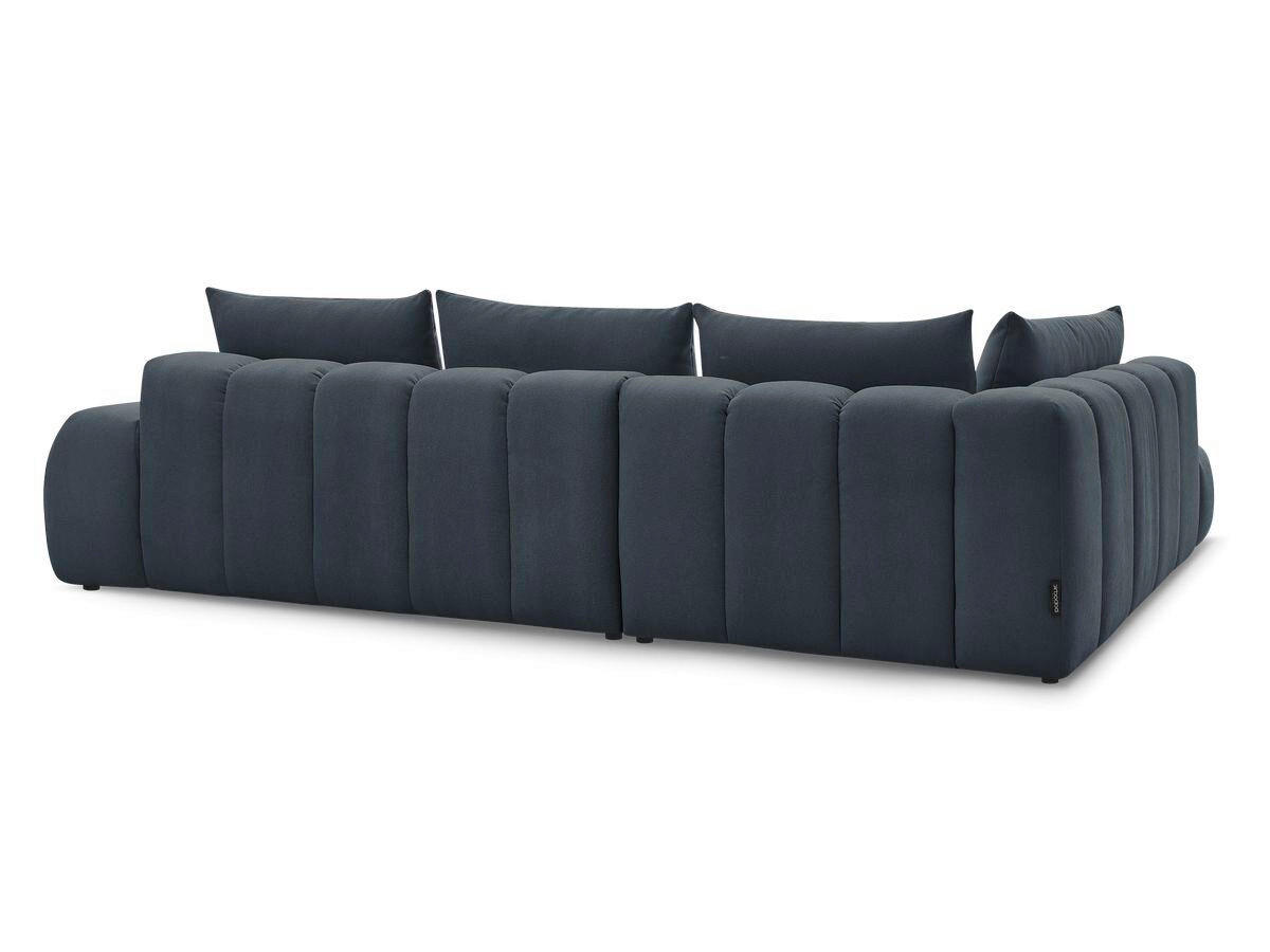 ECKSOFA Ottomane links  EVEREST Dunkelblau Struktur  - Schwarz/Dunkelblau, MODERN, Kunststoff/Textil (210/352cm) - Livetastic