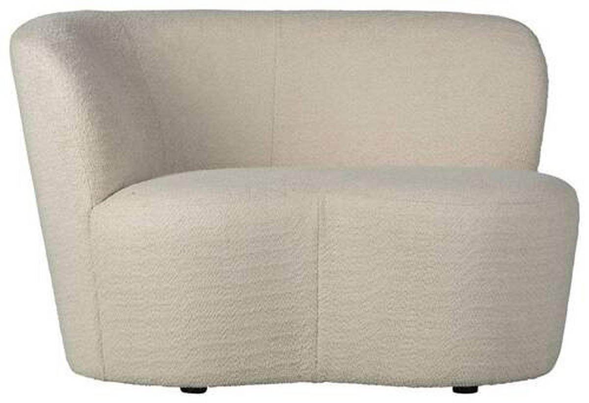 1,5-SITZER Bouclé Creme  - Creme/Schwarz, Design, Kunststoff/Textil (112/73/80cm) - Ambia Home