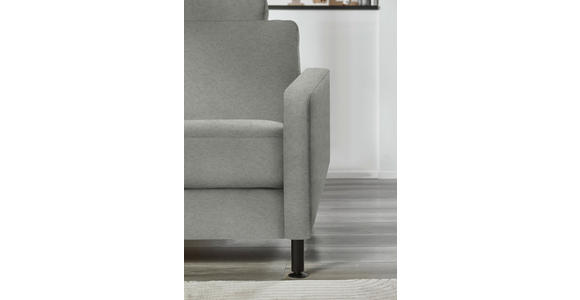 ECKSOFA  in Chenille, Flachgewebe Silberfarben  175/316 cm  - Silberfarben/Schwarz, Design, Textil/Metall (175/316cm) - Dieter Knoll