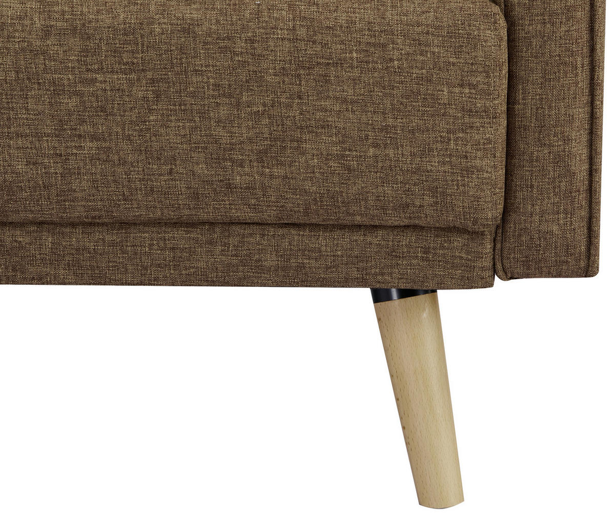 2-SITZER-SOFA Webstoff Braun  - Naturfarben/Braun, MODERN, Holz/Textil (137/80/90cm) - MID.YOU
