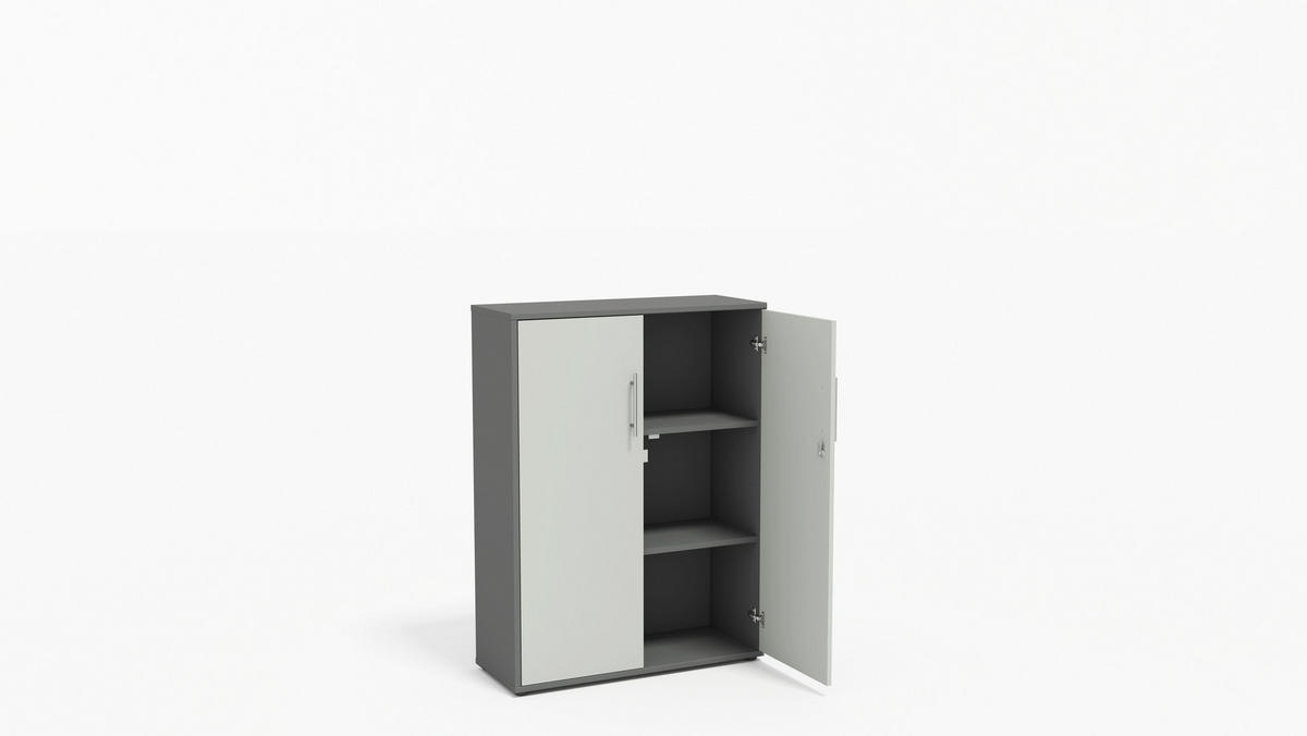 AKTENSCHRANK Anthrazit, Hellgrau  - Anthrazit/Hellgrau, MODERN, Holzwerkstoff (128,5/185,6/33cm) - MID.YOU