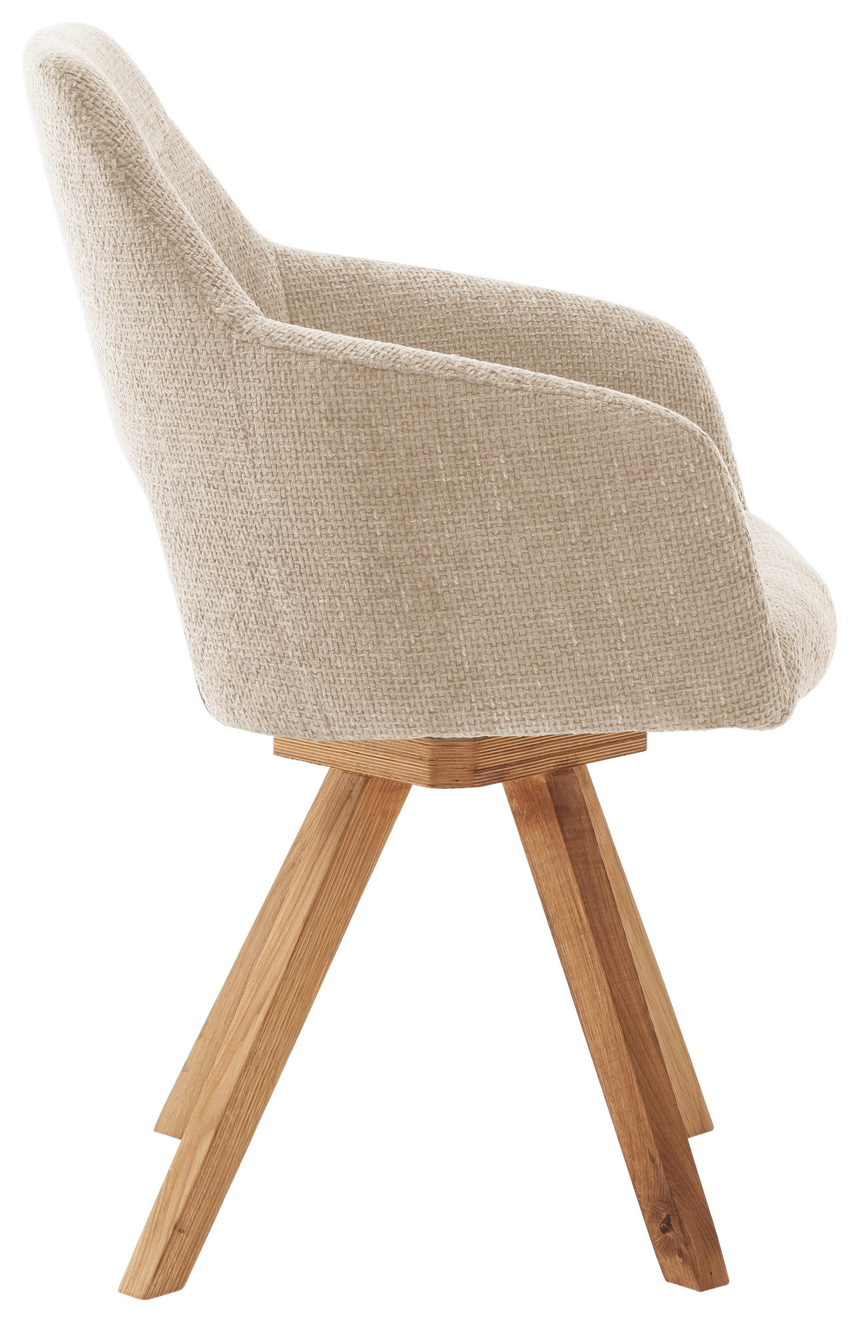 ARMLEHNSTUHL  in Webstoff  - Wildeiche/Beige, KONVENTIONELL, Holz/Textil (57/84/57cm) - Voleo
